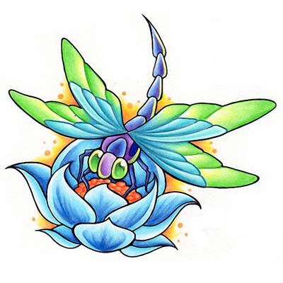 Dragonfly Design Water Transfer Temporary Tattoo(fake Tattoo) Stickers NO.11158